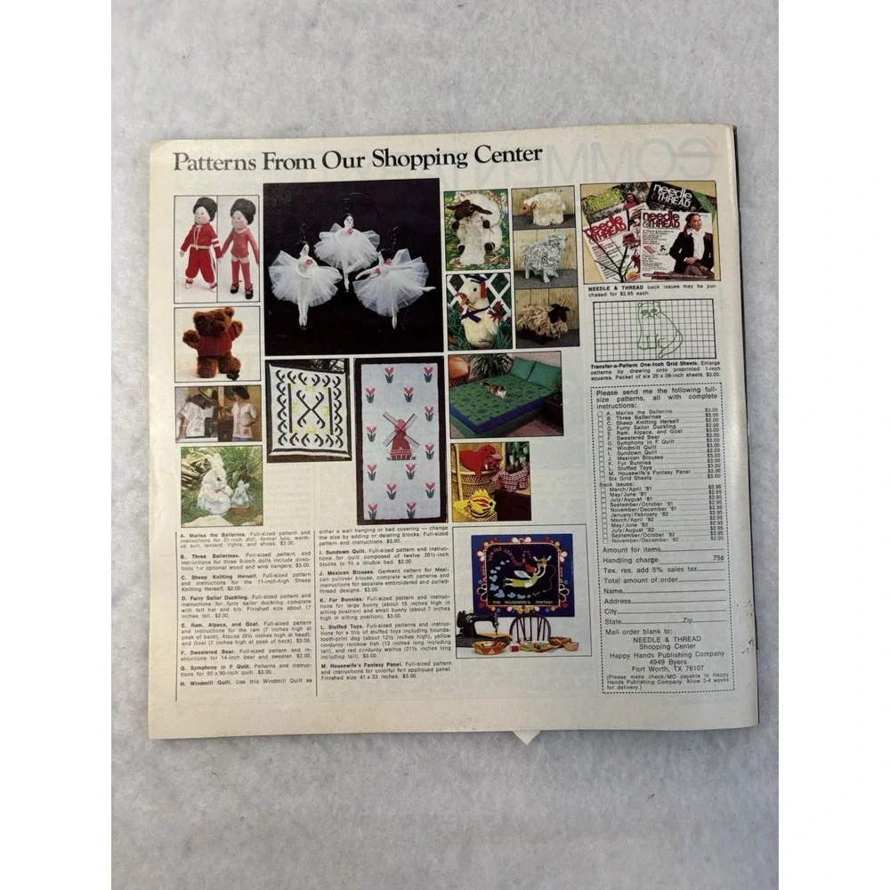 Vintage Needle & Thread‎ Jan/Feb 1983 25 Sewing & Craft Patterns Magazine